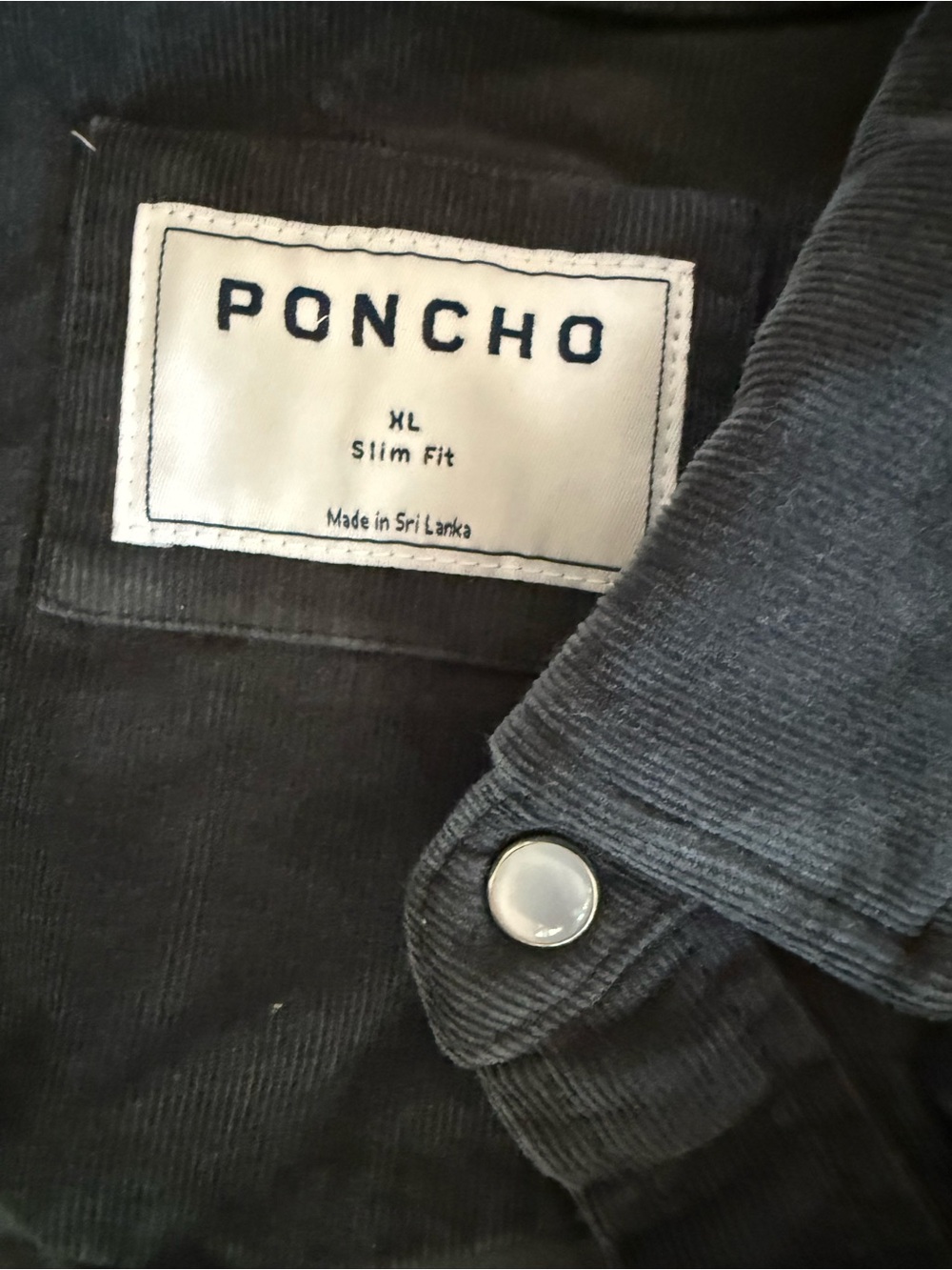 Poncho Men’s Corduroy Button-Down Shirt - Picture 2 of 2
